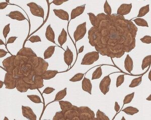 Tapeta winylowa na flizelinie – Brązowa w róże 10m x 53 cm