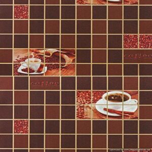 Tapeta kuchenna winylowa na papierze – Brązowa z Motywem Kawy "Cafe", Zmywalna