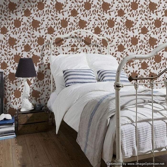 Tapeta winylowa na flizelinie – Brązowa w róże 10m x 53 cm - obrazek 2