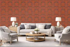 Tapeta winylowa na flizelinie – Ruda z geometrycznym wzorem TRIANGLE 5 10m x 53 cm - obrazek 2