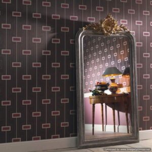 Tapeta ścienna winylowa na flizelinie – Brązowa z Geometrycznym Wzorem w Różu i Beżu, Zmywalna - obrazek 2