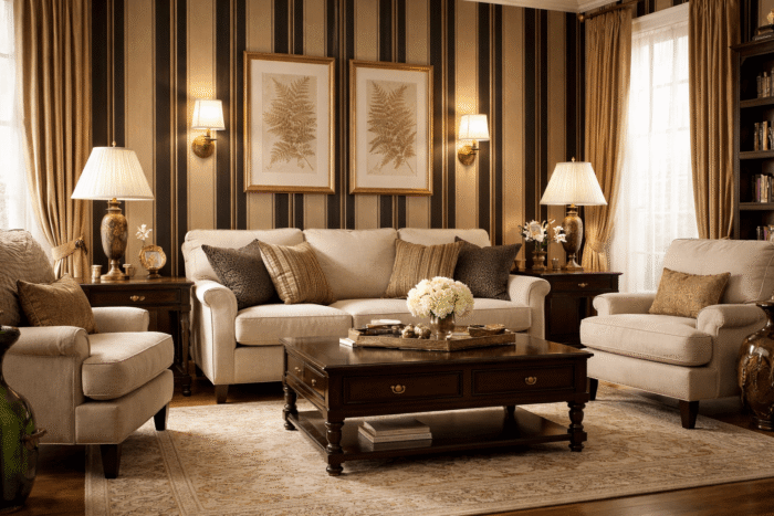 Tapeta papierowa – Czarna w pasy 10m x 53 cm - obrazek 2