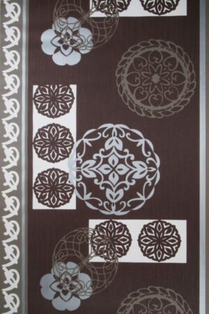 Tapeta winylowa na flizelinie – Brązowa z ornamentowymi kołami 10m x 53 cm - obrazek 2