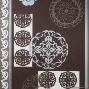 Tapeta winylowa na flizelinie – Brązowa z ornamentowymi kołami 10m x 53 cm