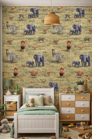 Tapeta papierowa – Safari z dzikimi zwierzętami 10m x 53 cm - obrazek 2