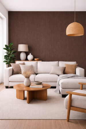 TAPETA WINYLOWA NA FLIZELINIE BRĄZOWA - obrazek 2