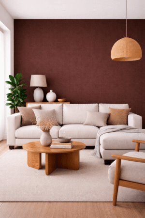 Tapeta winylowa na flizelinie – Brązowa gładka 10m x 53 cm zmywalna - obrazek 2