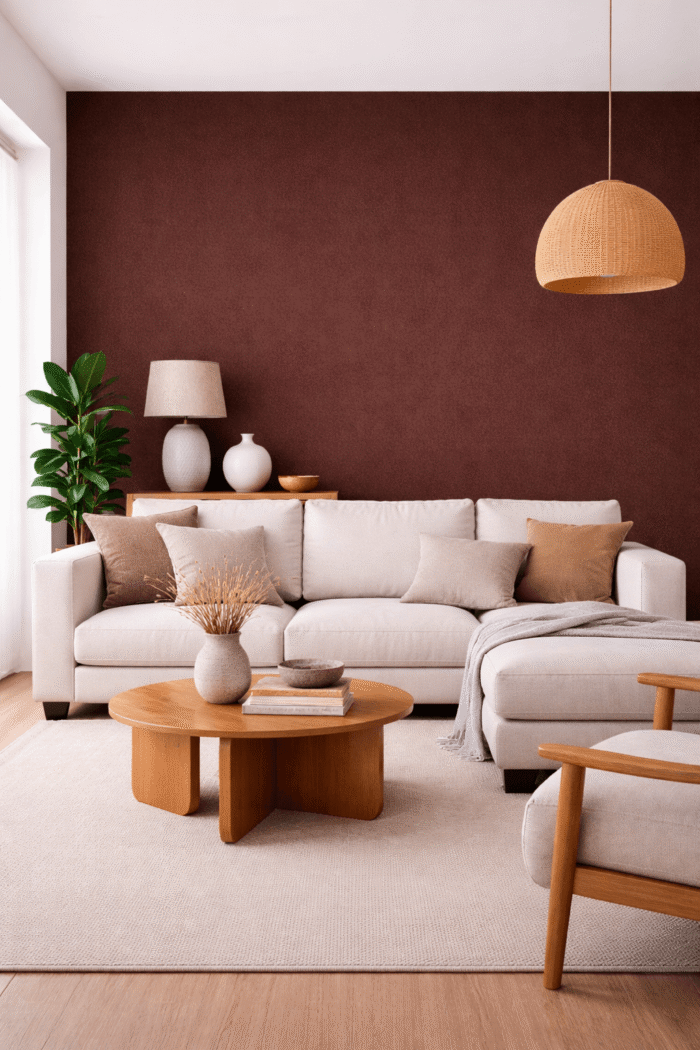 Tapeta winylowa na flizelinie – Brązowa gładka 10m x 53 cm zmywalna - obrazek 2