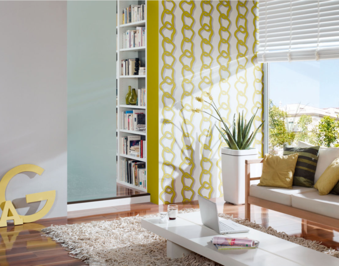 Tapeta winylowa na flizelinie – Zielona z geometrycznym wzorem 10m x 53 cm - obrazek 2