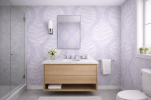 Tapeta winylowa na flizelinie – Fioletowa z falistym wzorem 10m x 53 cm - obrazek 2