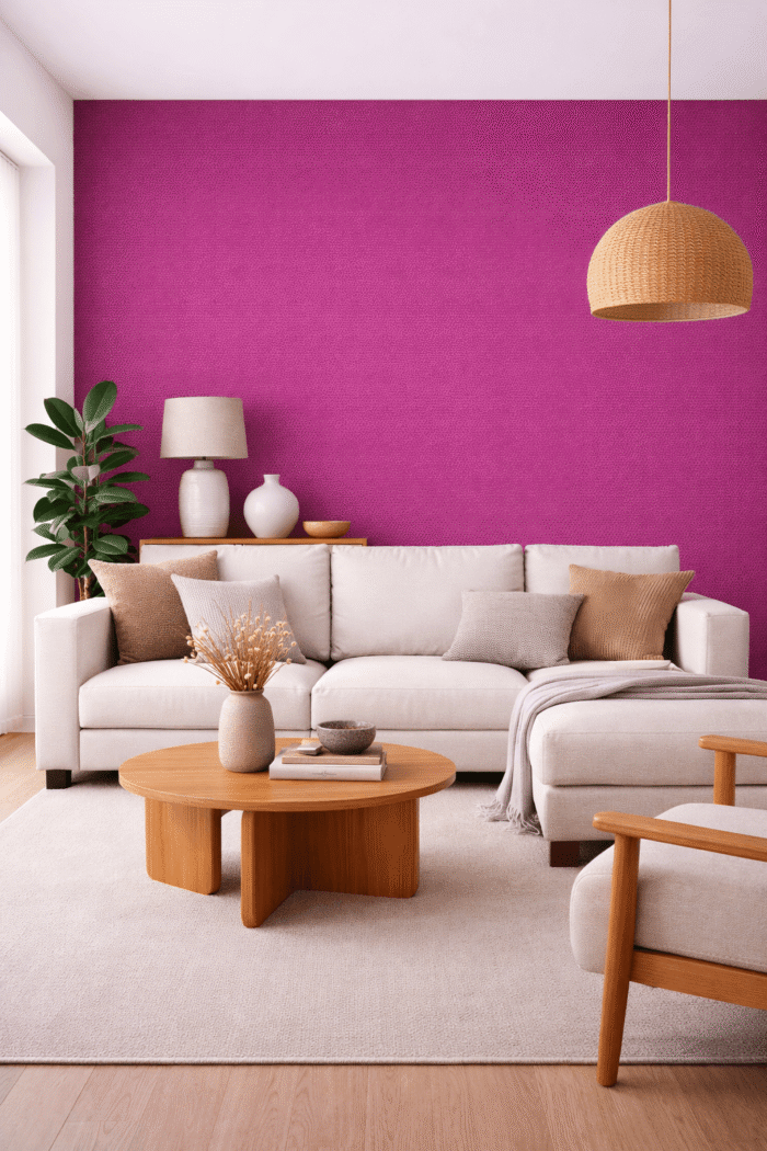 Tapeta ścienna winylowa na flizelinie – Różowa z Delikatną Teksturą, Zmywalna, 10 m x 53 cm 2220-60 AS - obrazek 2