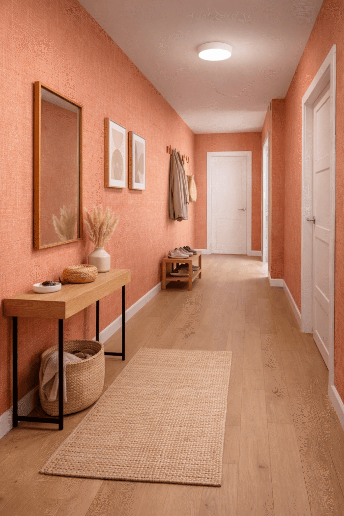 Tapeta winylowa na papierze – Pomarańczowa kratka 10m x 53 cm - obrazek 3